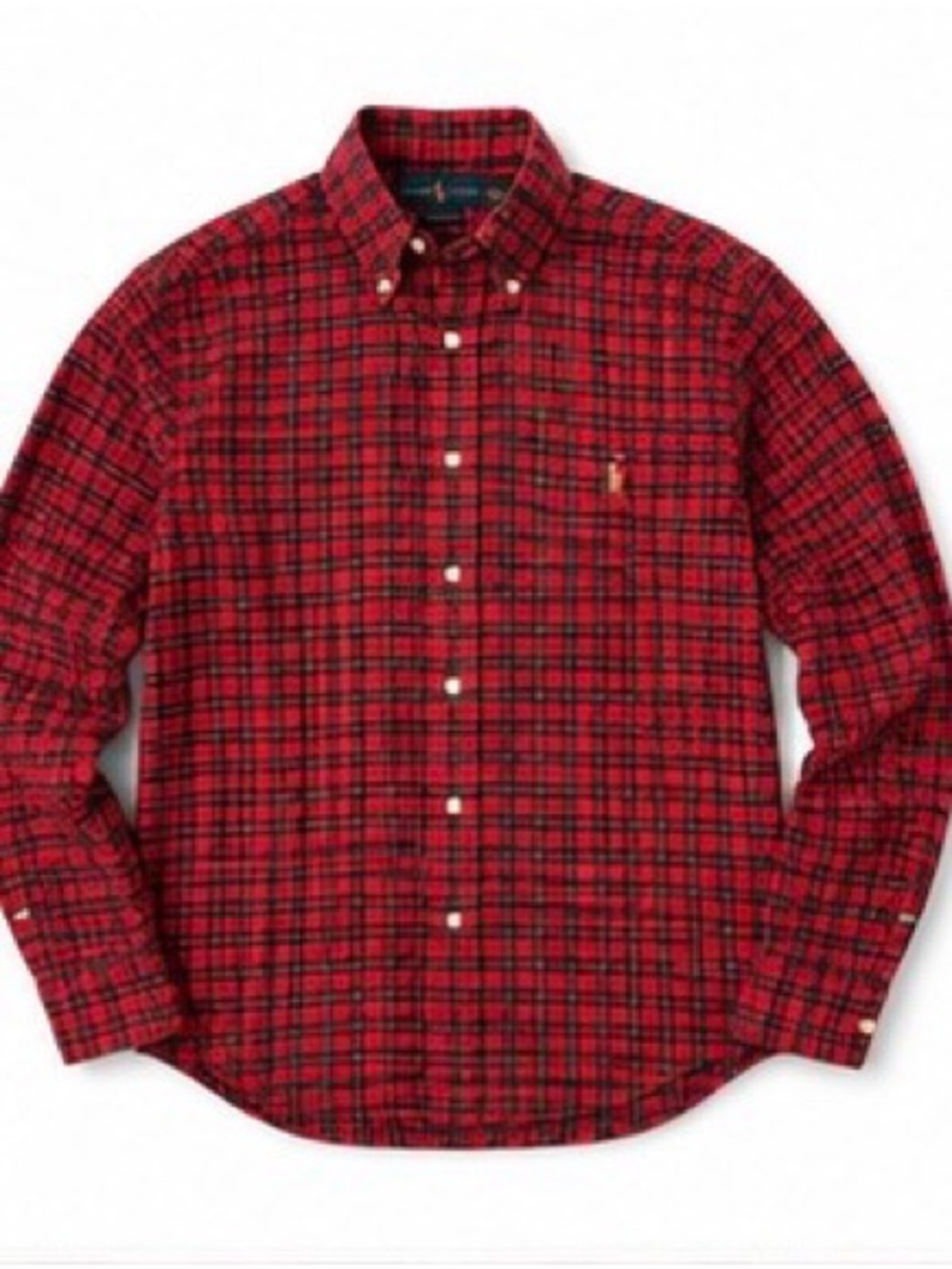 Polo Ralph Lauren Red Plaid Button Down Shirt Men's Large Cotton classic fit